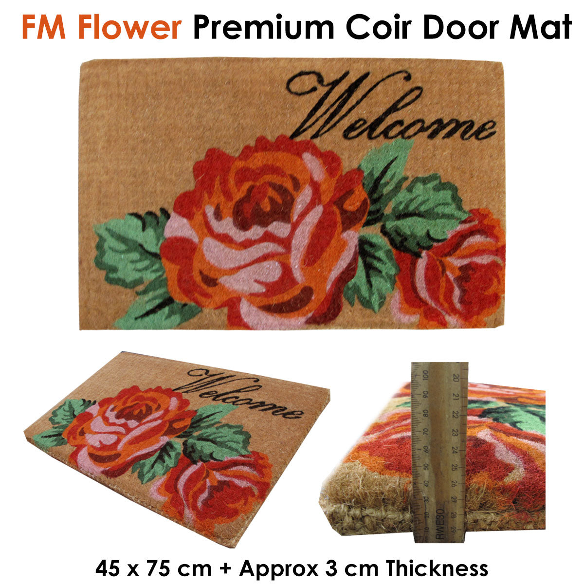 extra-thick-flower-premium-coir-door-mat www.mallsonline.com.au