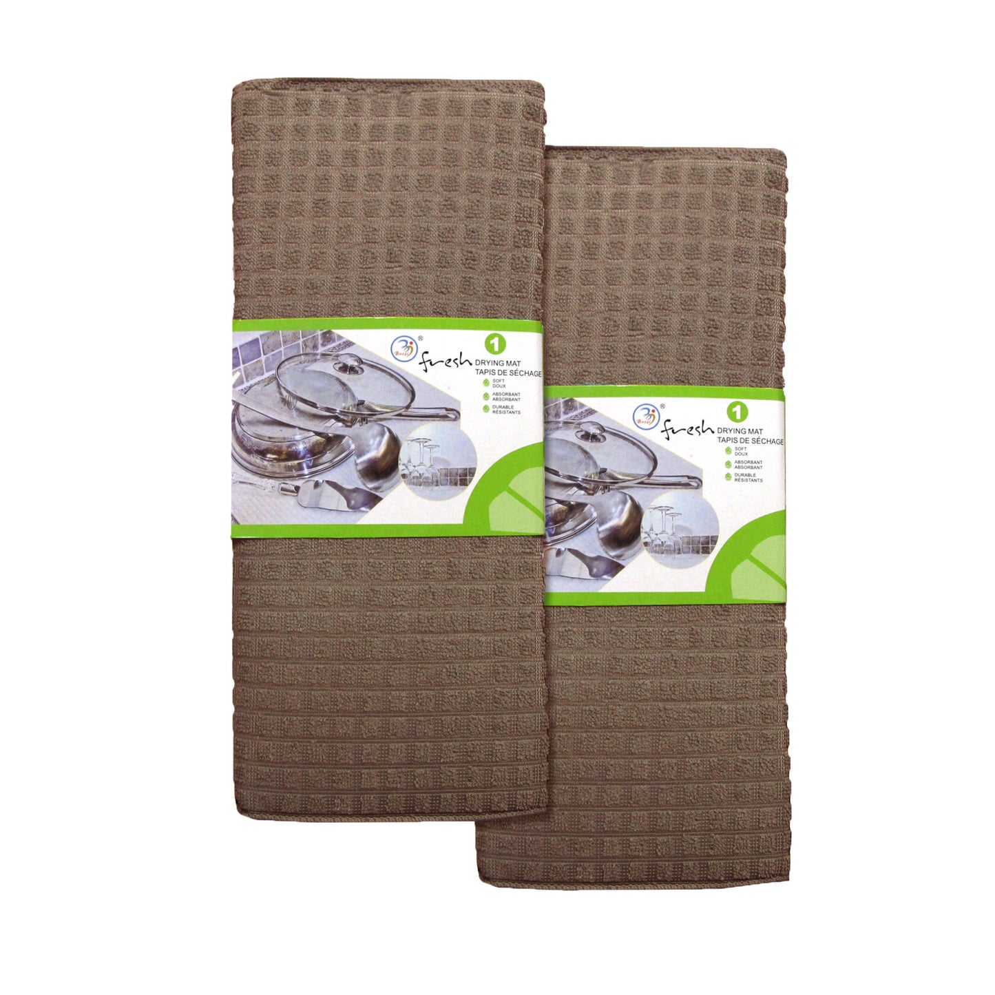 set-of-2-microfibre-checkered-dish-drying-mats-mocha www.mallsonline.com.au