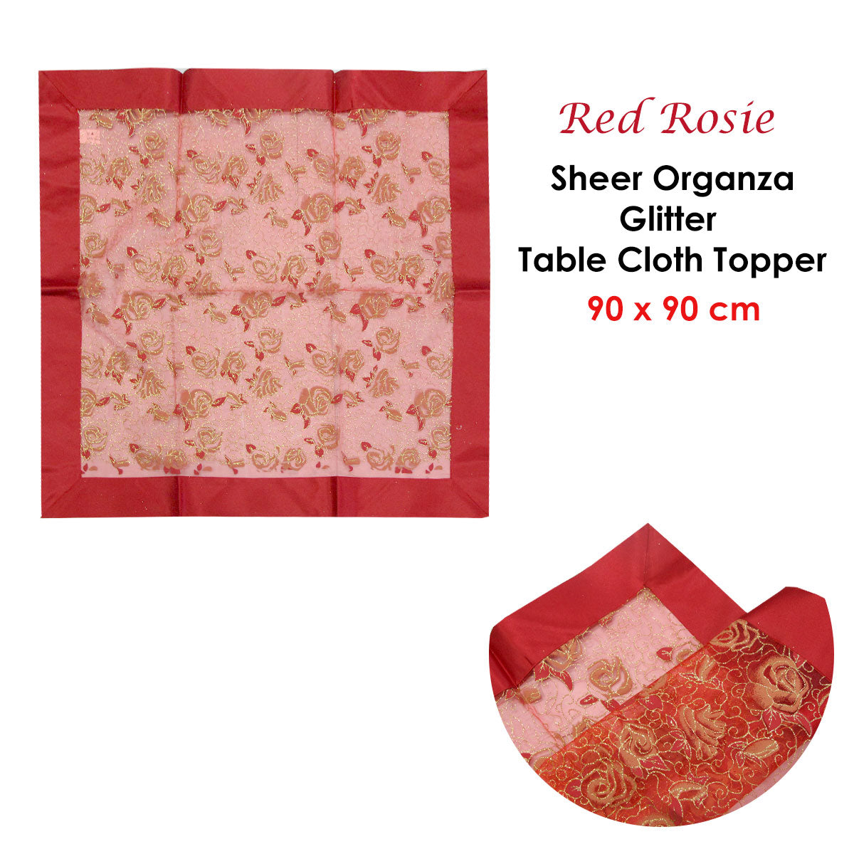 christmas-red-rosie-sheer-organza-glitter-table-cloth-topper-90-x-90-cm www.mallsonline.com.au
