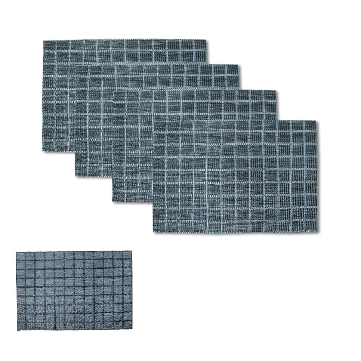 choice-set-of-4-reversible-pvc-table-placemats-checkered-grey www.mallsonline.com.au