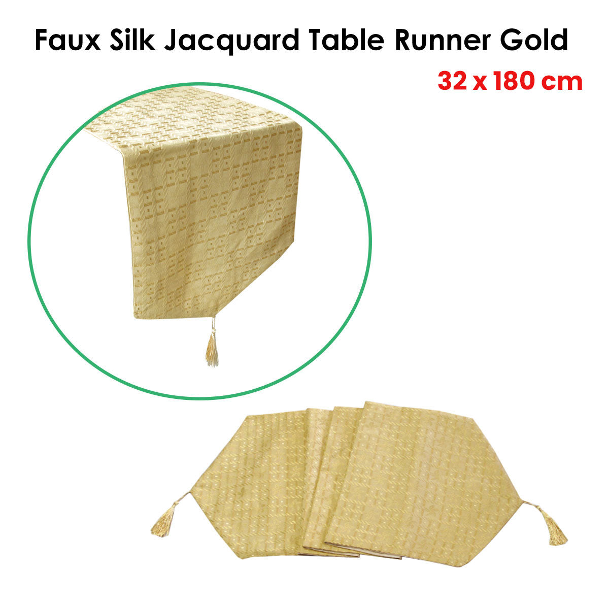 faux-silk-jacquard-table-runner-gold-32-x-120-cm www.mallsonline.com.au
