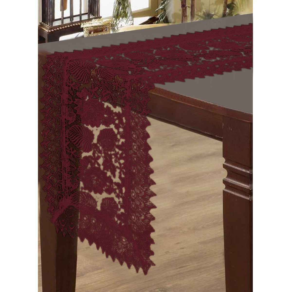 leaf-burgundy-lace-table-runner-40-x-135-cm www.mallsonline.com.au