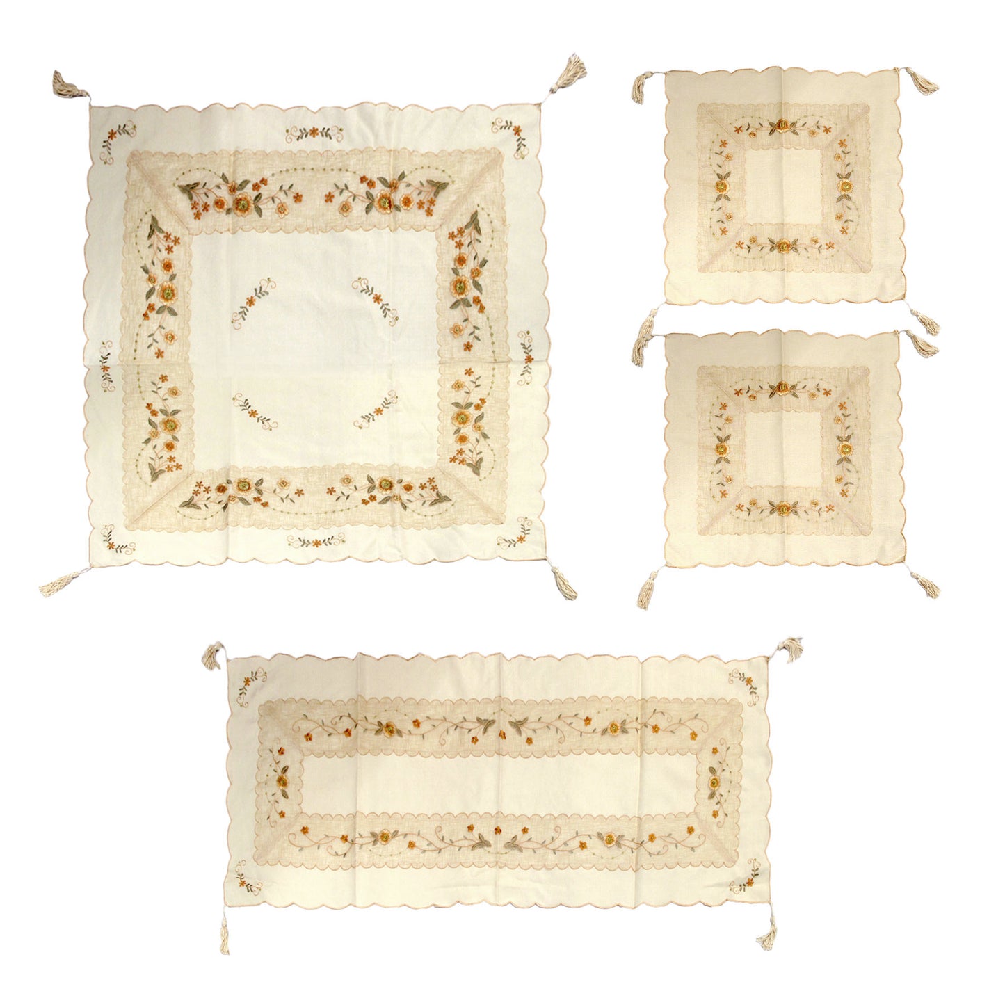 set-of-4-embroidered-daisy-table-decorative-set www.mallsonline.com.au