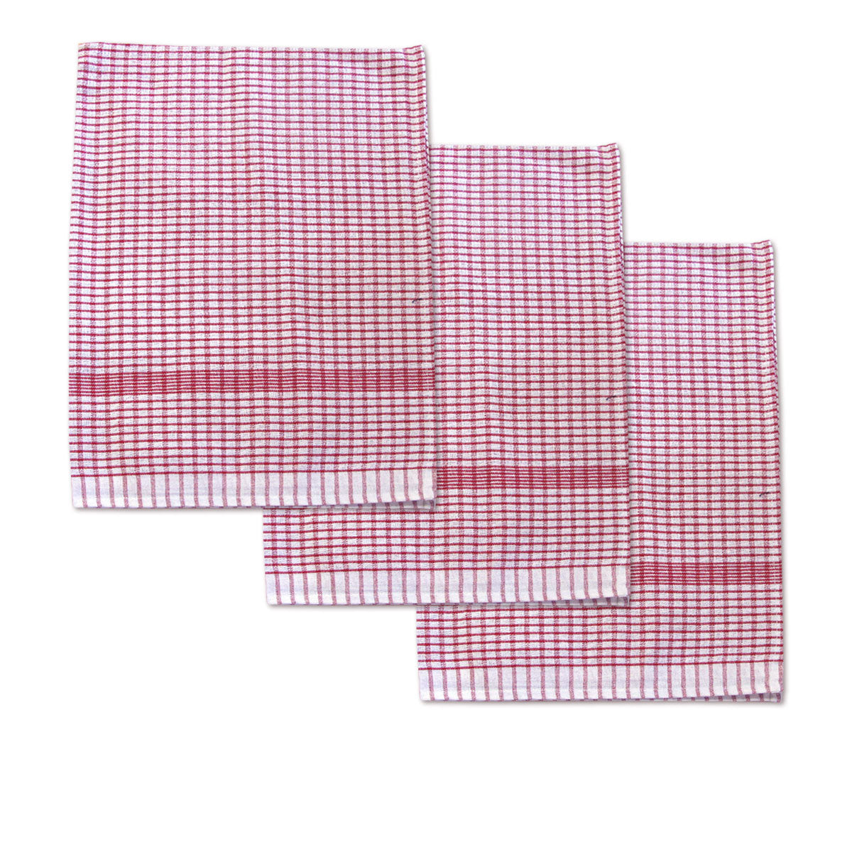 set-of-3-jumbo-cotton-checkered-tea-towels-60-x-90-cm-red www.mallsonline.com.au