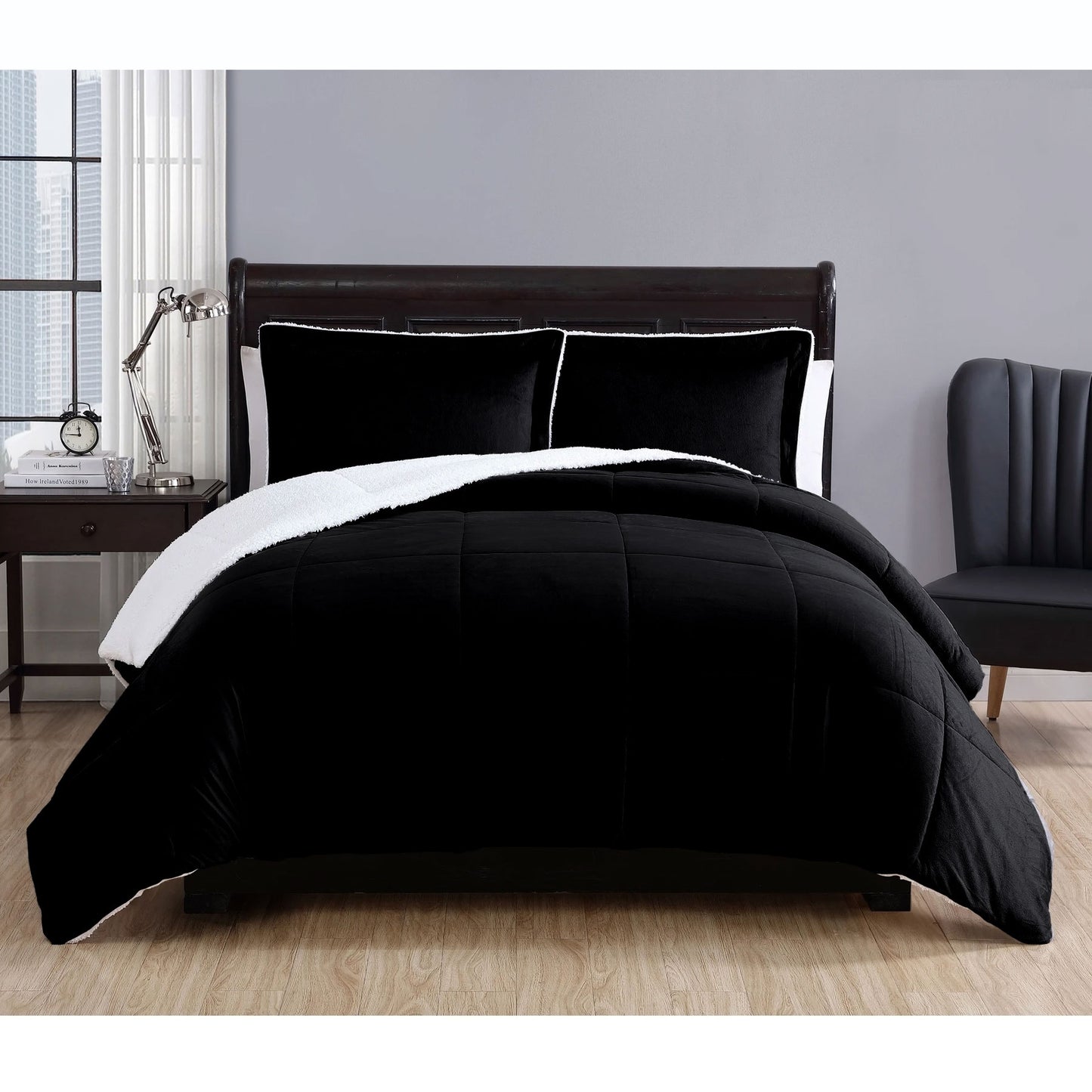 3-piece-micro-mink-comforter-set-black-queen at www.mallsonline.com.au