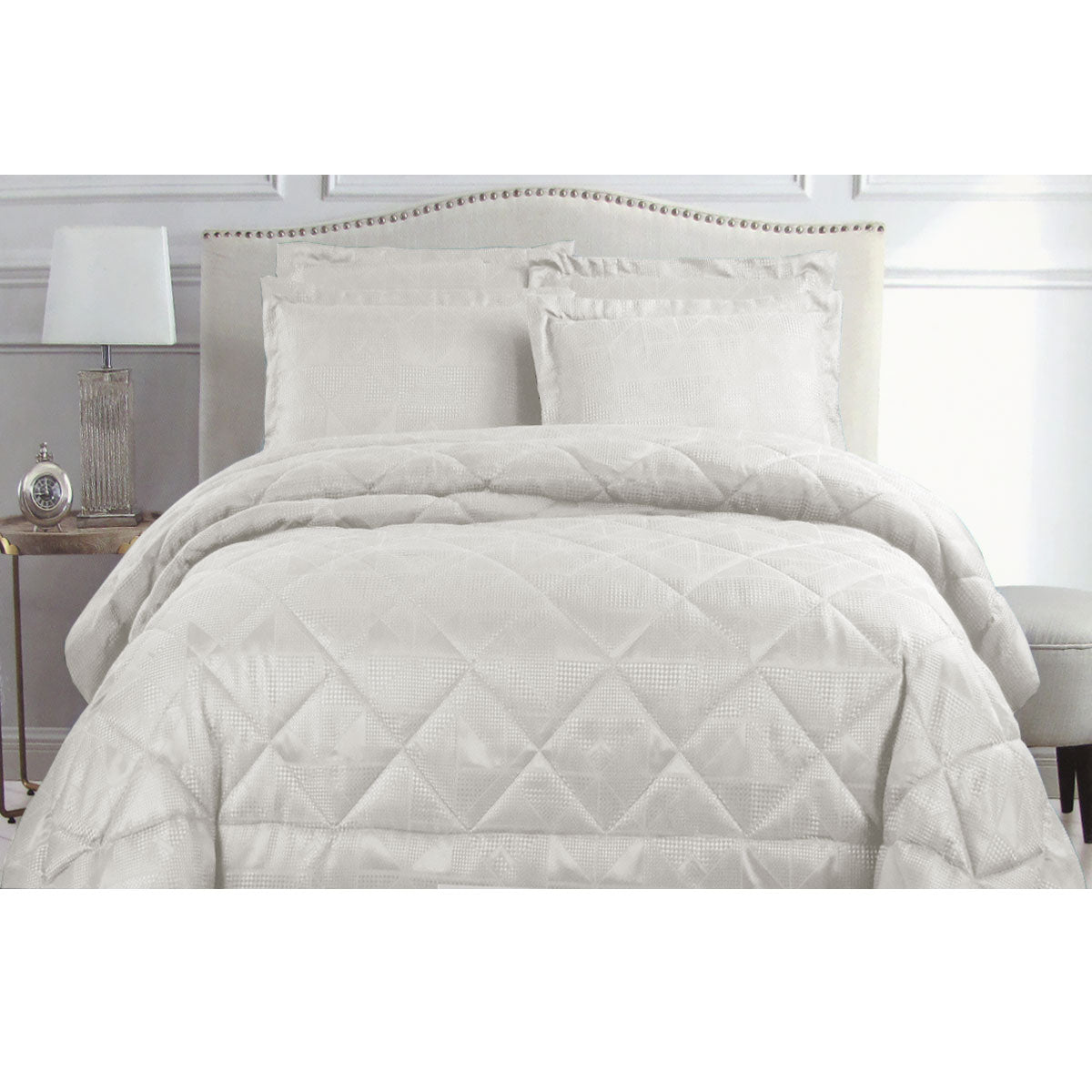 hotel-living-eli-jacquard-comforter-set-queen-white at www.mallsonline.com.au
