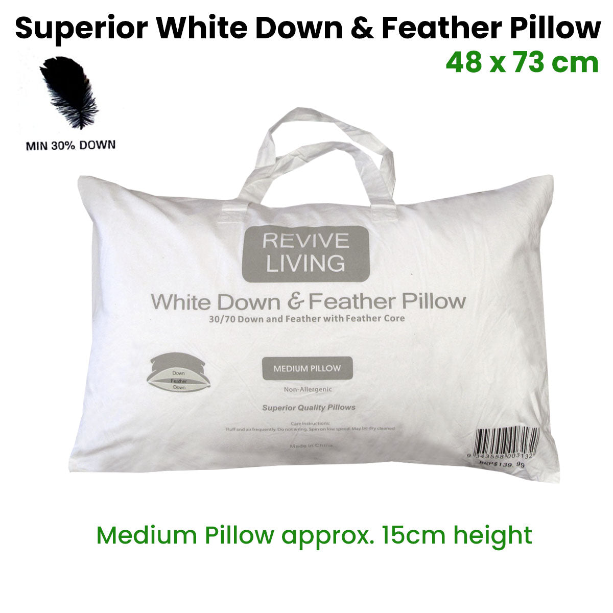 70-feather-30-down-superior-medium-standard-pillow-48-x-73-cm at www.mallsonline.com.au