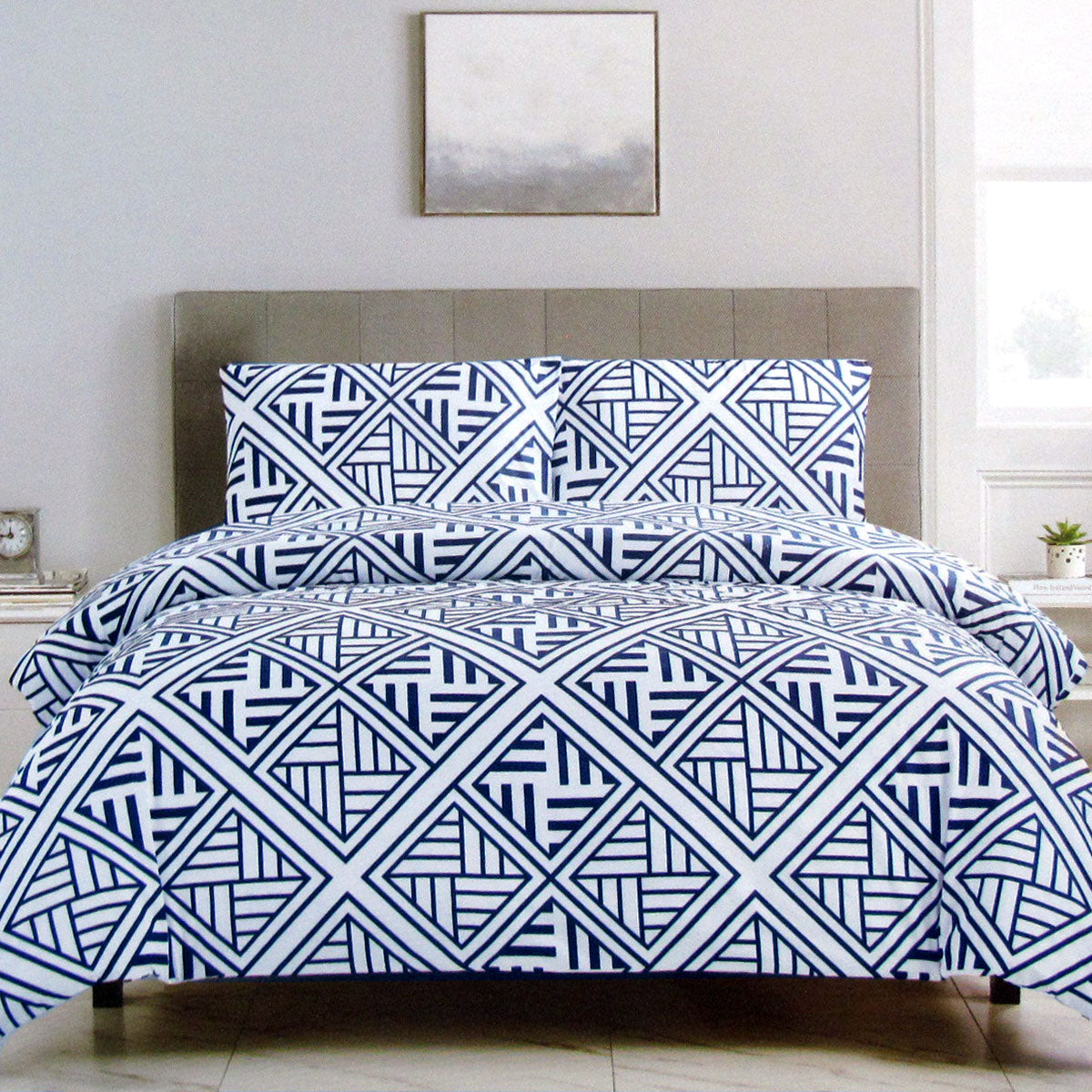 artex-navy-enzi-geometric-pattern-printed-microfiber-polyester-quilt-cover-set-queen at www.mallsonline.com.au