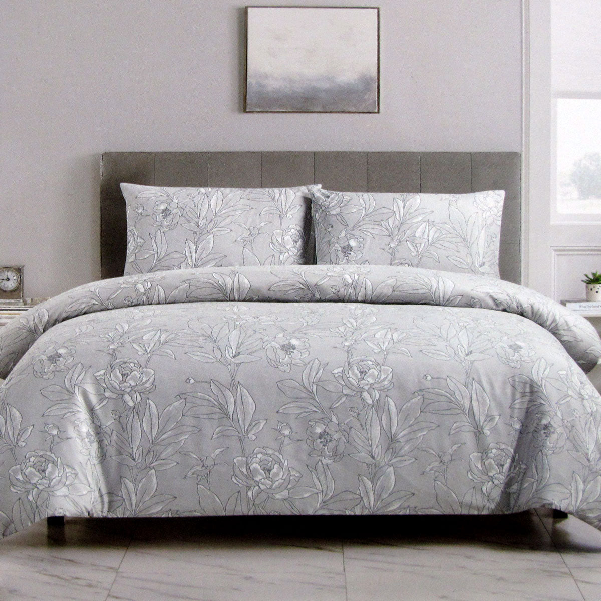 artex-silver-peony-floral-printed-microfiber-polyester-quilt-cover-set-queen at www.mallsonline.com.au