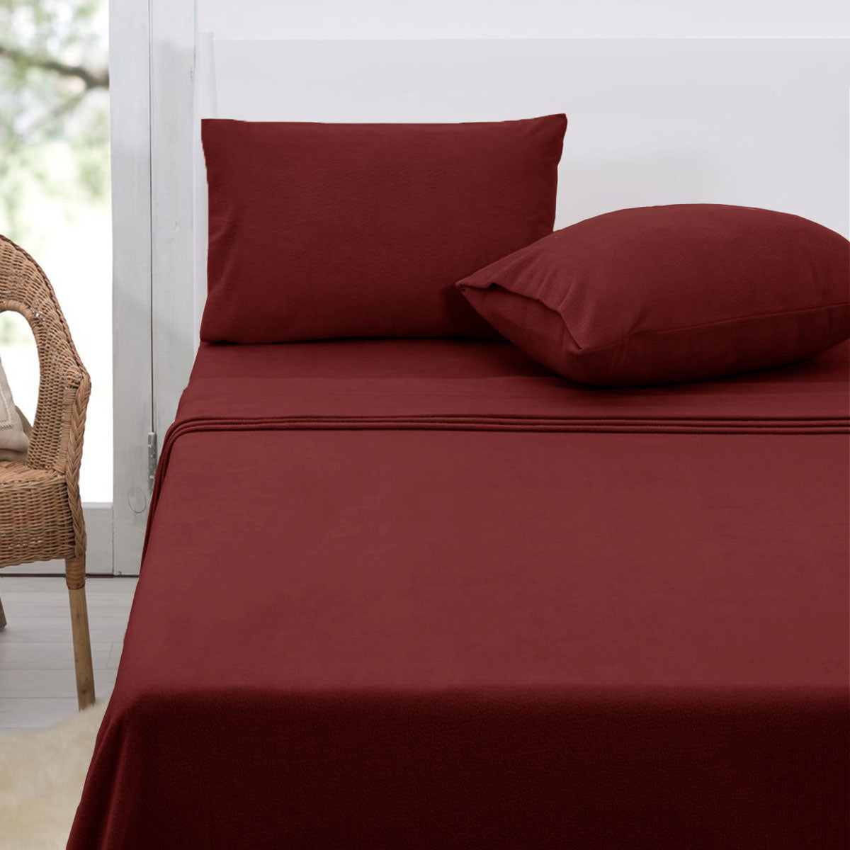 polar-fleece-sheet-set-double-30cm-wall-burgundy at www.mallsonline.com.au
