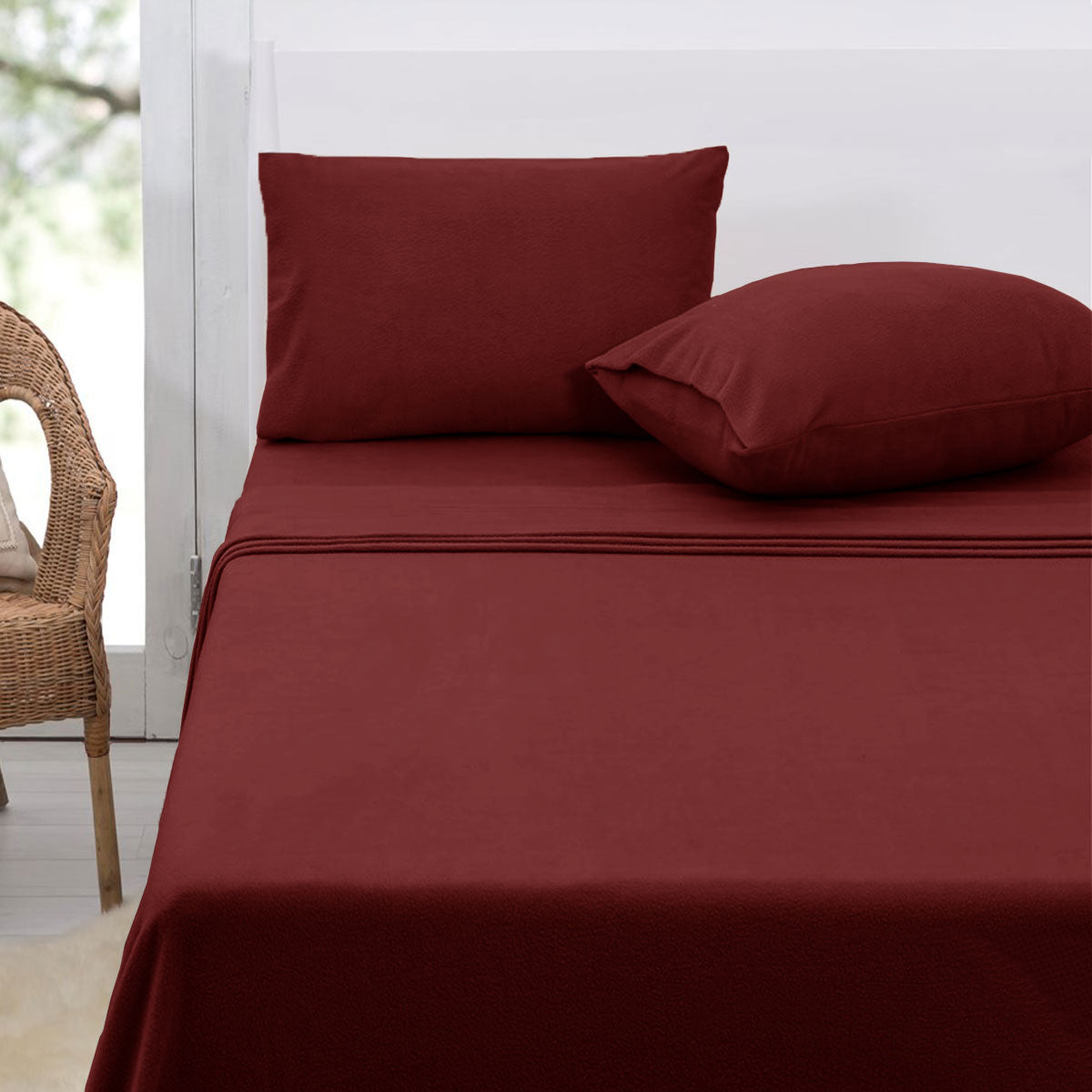 polar-fleece-sheet-set-queen-36cm-wall-burgundy at www.mallsonline.com.au