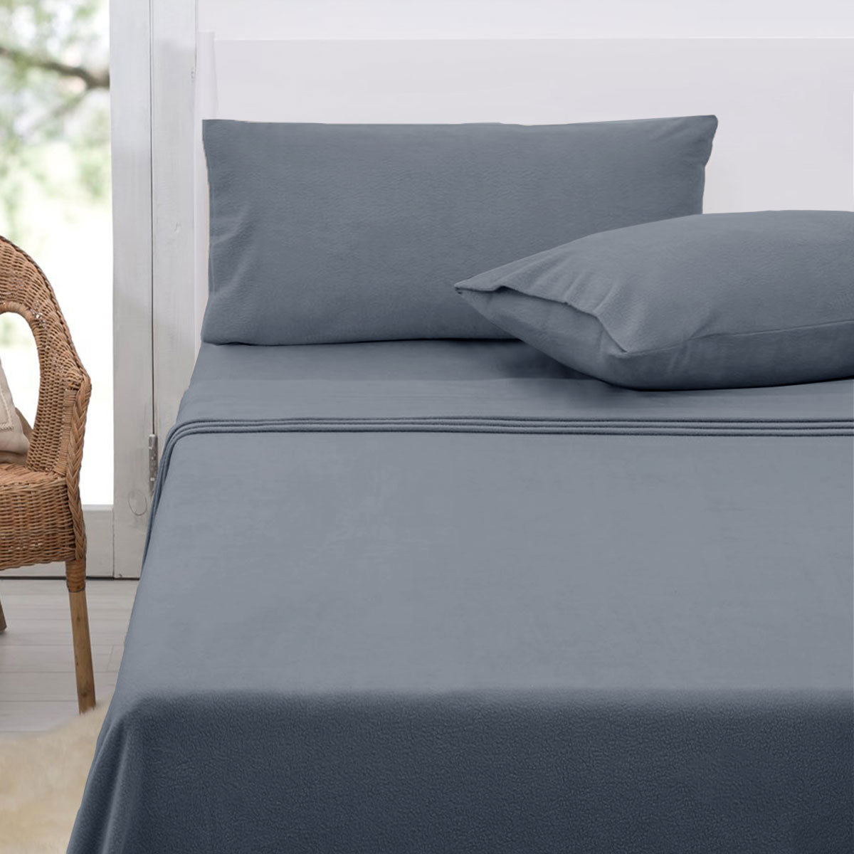 polar-fleece-sheet-set-king-36cm-wall-with-king-pillowcases-slate at www.mallsonline.com.au