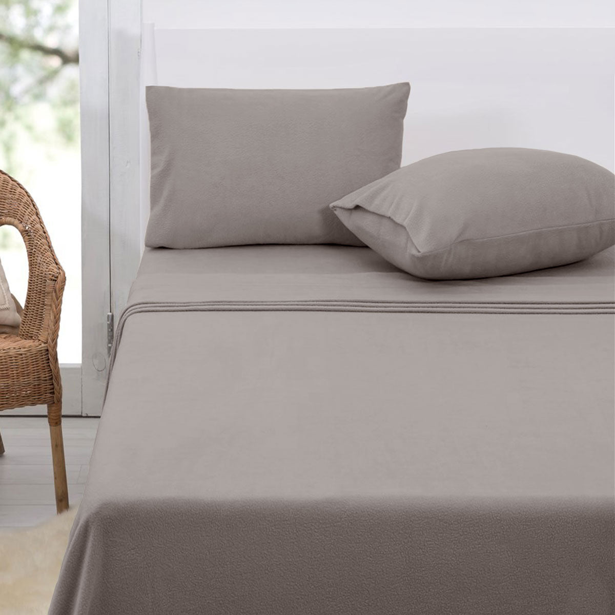 polar-fleece-sheet-set-queen-36cm-wall-taupe at www.mallsonline.com.au