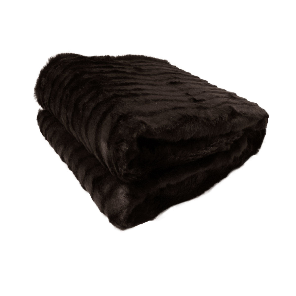 faux-fur-striped-throw-rug-dark-chocolate at www.mallsonline.com.au