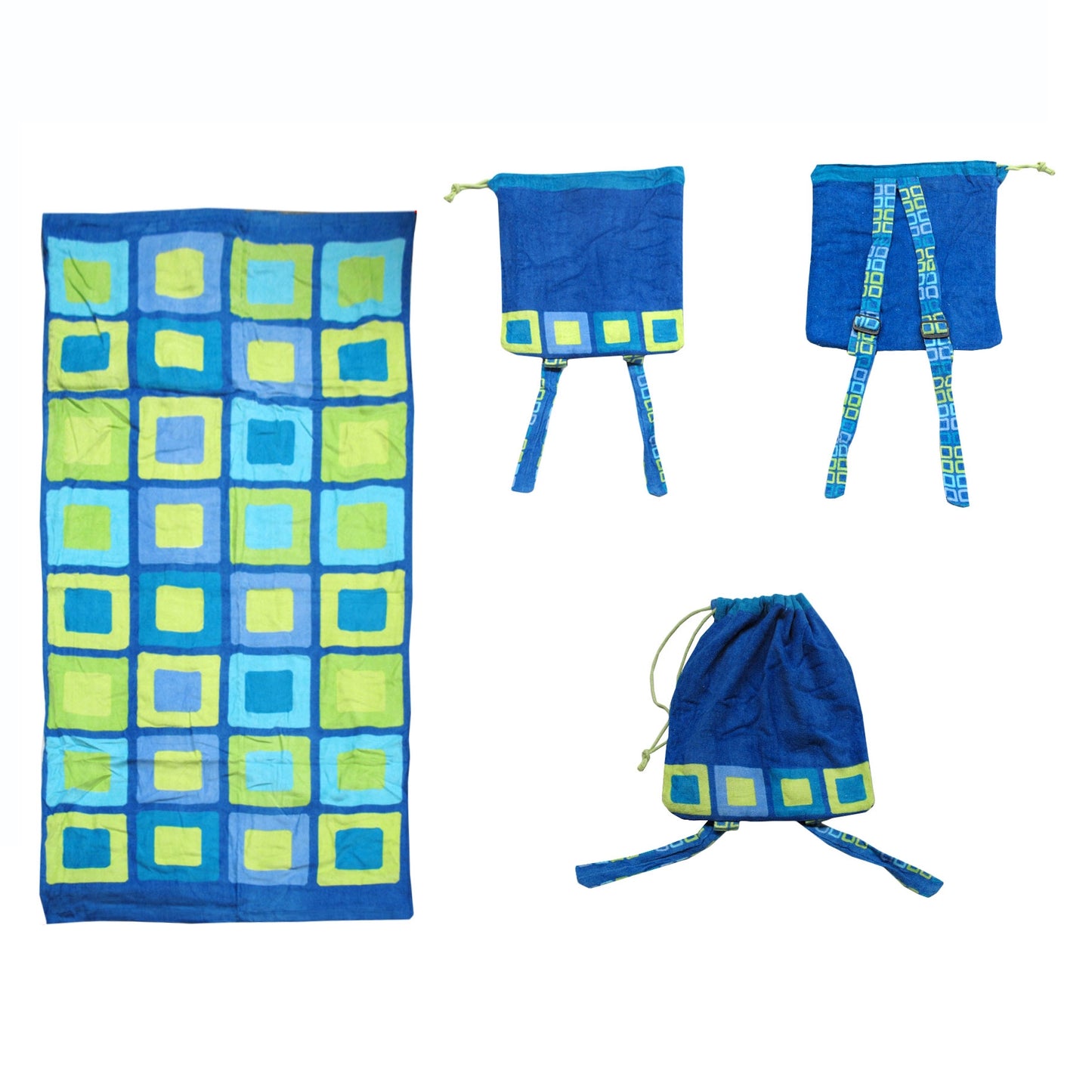 kids-beach-towel-n-bag-cubes at www.mallsonline.com.au