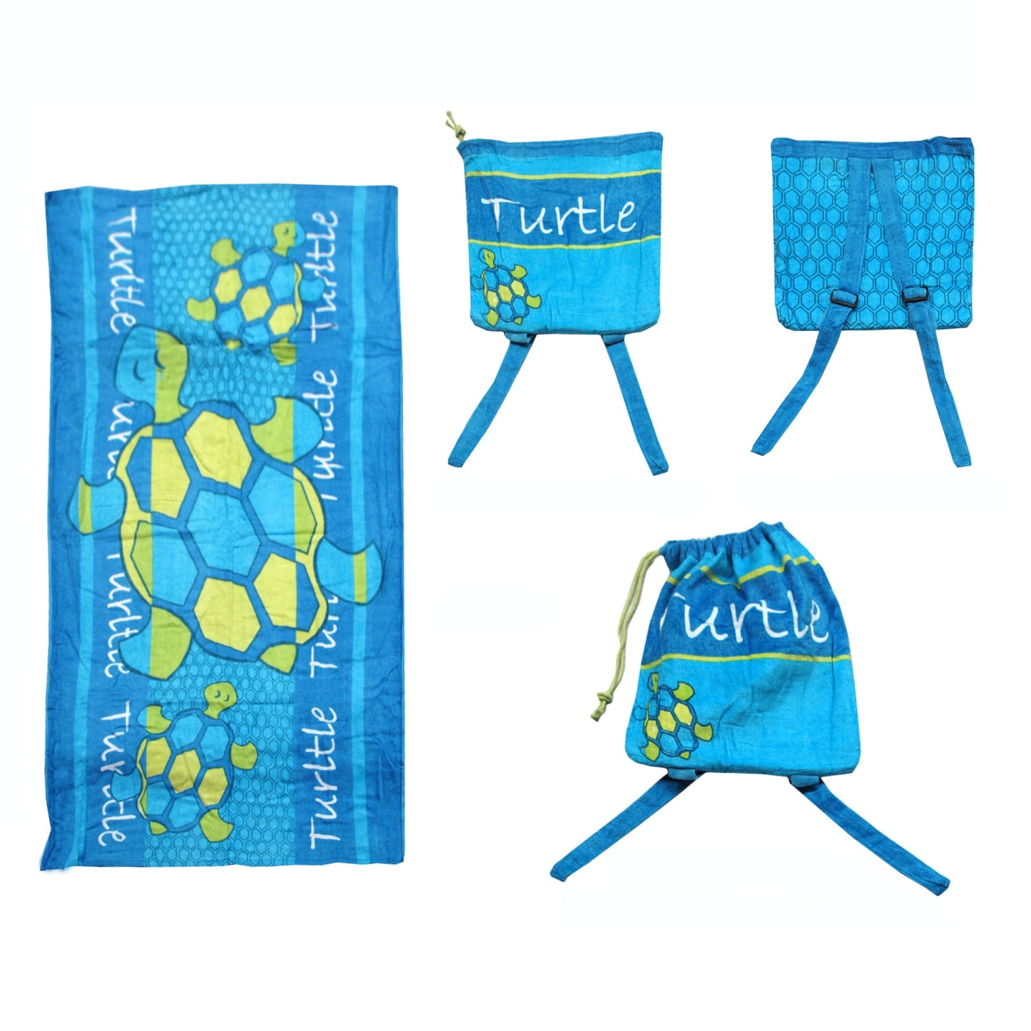 kids-beach-towel-n-bag-turtle at www.mallsonline.com.au