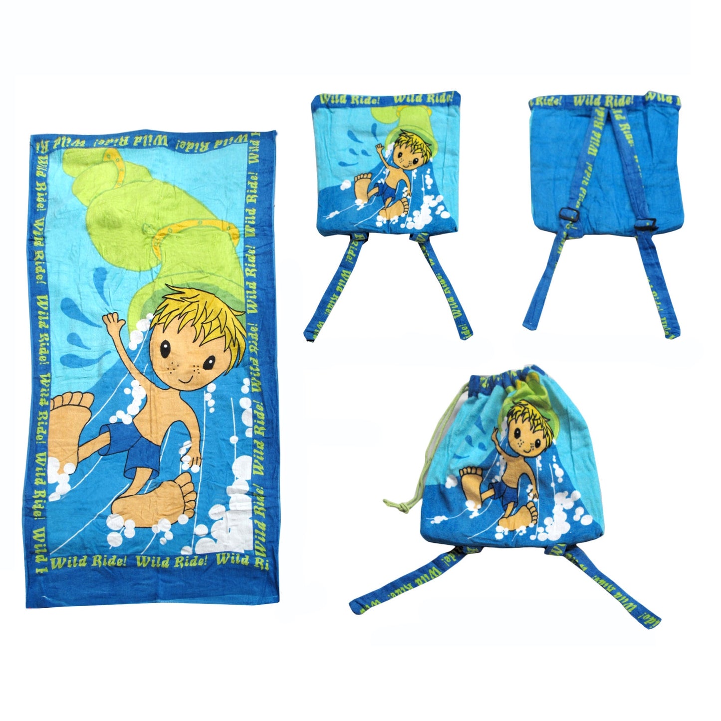 kids-beach-towel-n-bag-wild-ride at www.mallsonline.com.au
