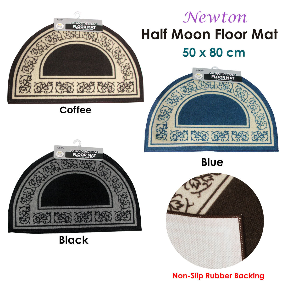 newton-half-moon-floor-mat-50-x-80cm-coffee www.mallsonline.com.au