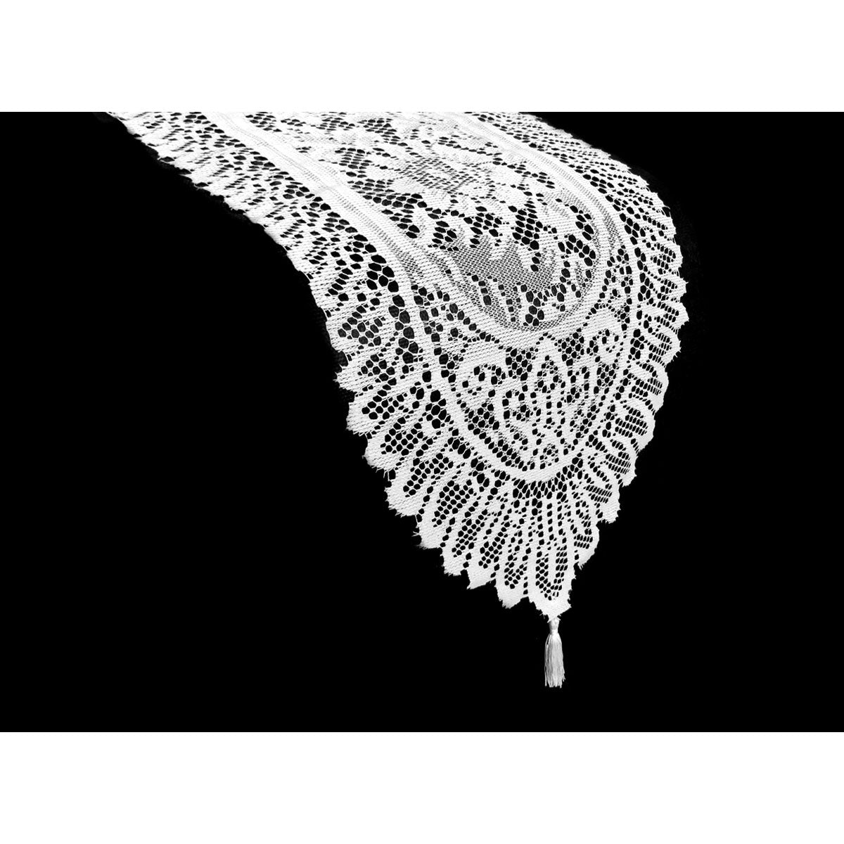 logan-white-lace-table-runner-with-tassle-33-x-180-cm www.mallsonline.com.au