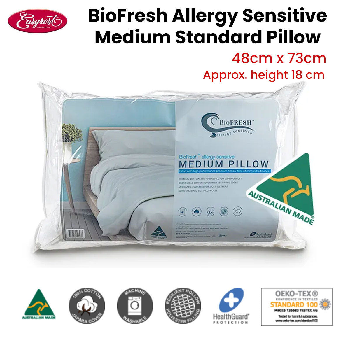 easyrest-biofresh-allergy-sensitive-medium-standard-pillow-48-x-73-cm at www.mallsonline.com.au