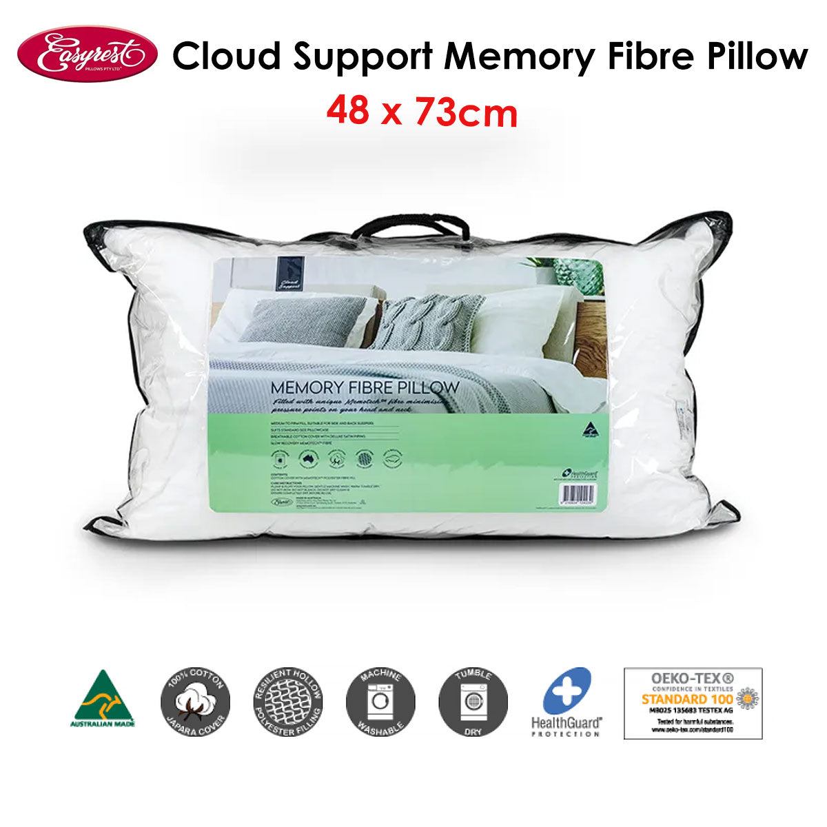 easyrest-cloud-support-memory-fibre-pillow-48-x-73-cm at www.mallsonline.com.au