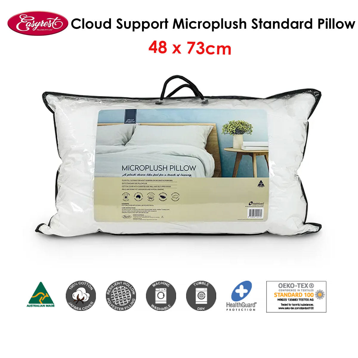 easyrest-cloud-support-microplush-standard-pillow-48-x-73-cm at www.mallsonline.com.au