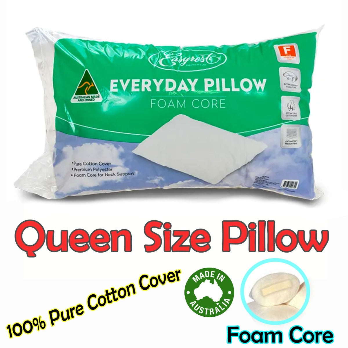 easyrest-everyday-foam-cored-queen-sized-pillow at www.mallsonline.com.au