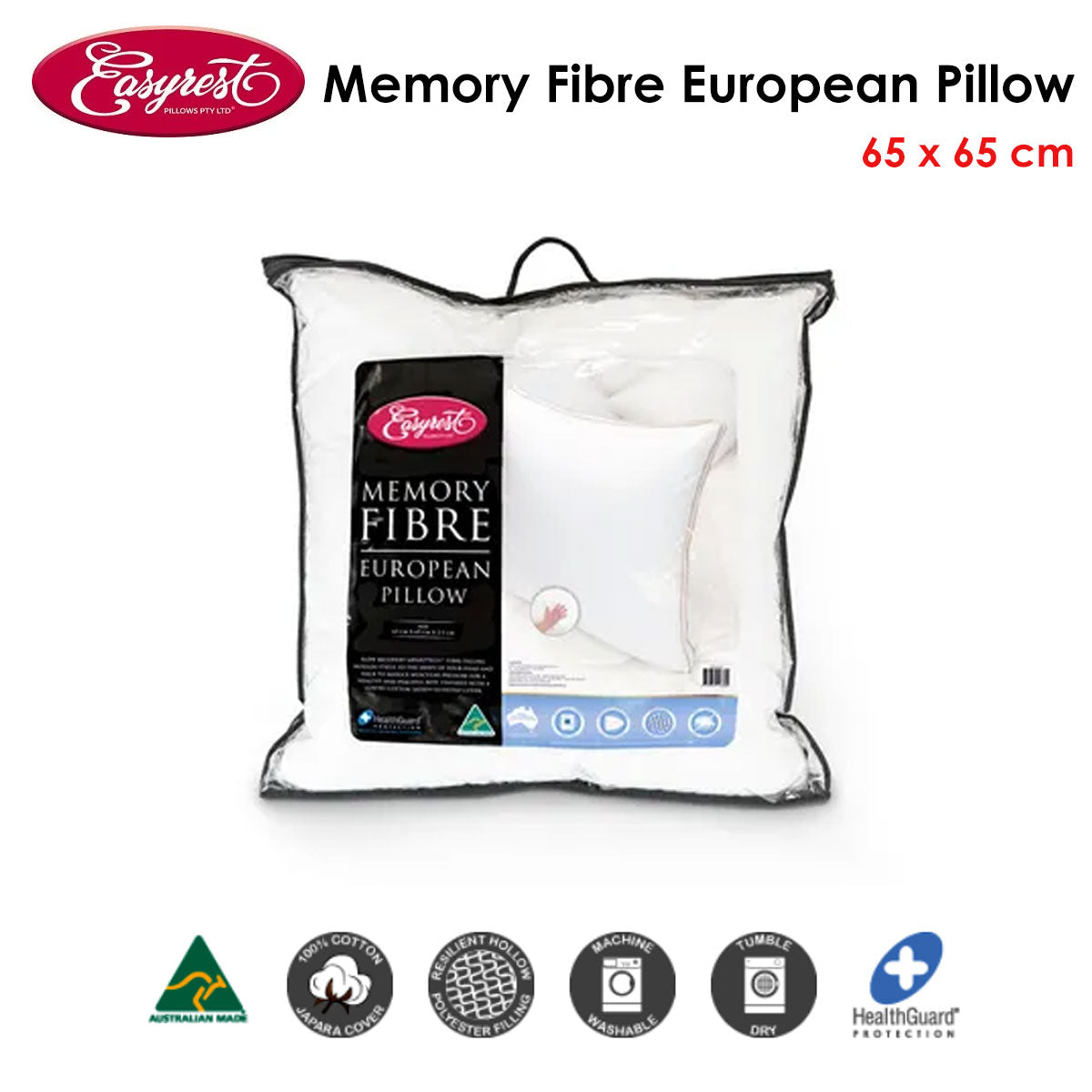 easyrest-memory-fibre-european-pillow-65-x-65-cm at www.mallsonline.com.au