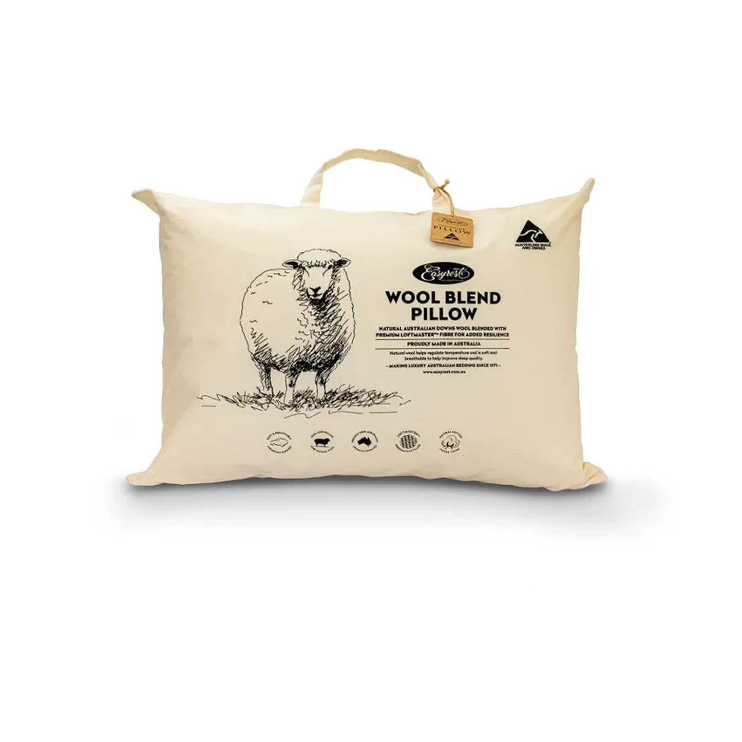easyrest-wool-blend-standard-pillow-in-fabric-bag-47-x-72-20-cm at www.mallsonline.com.au