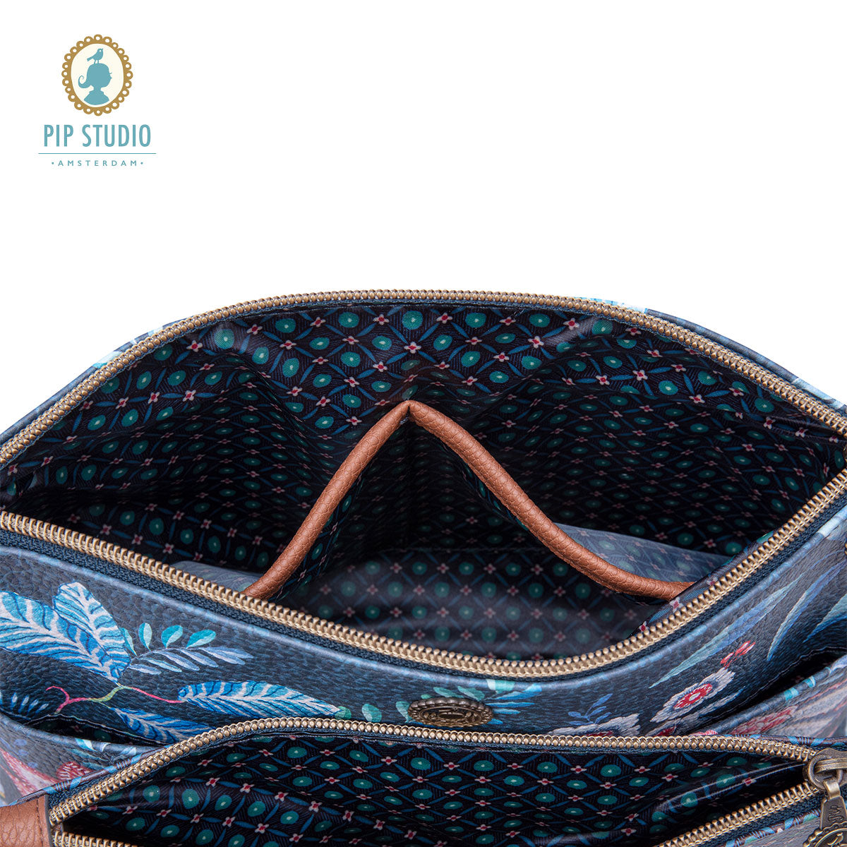 pip-studio-combi-flower-festival-dark-blue-cosmetic-bag www.mallsonline.com.au