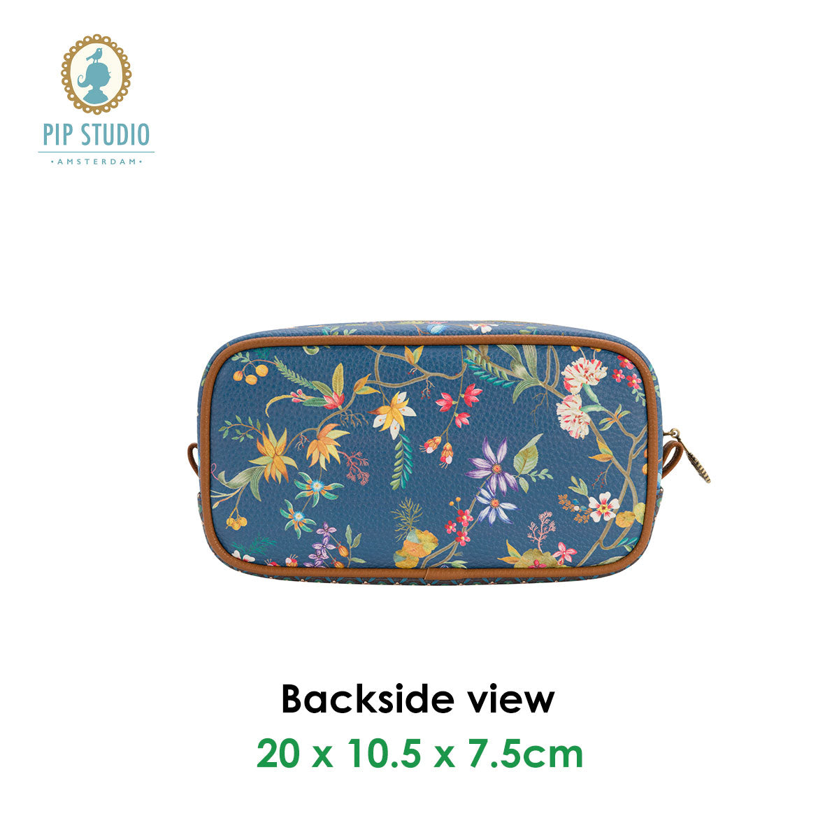 pip-studio-petites-fleurs-dark-blue-small-square-cosmetic-bag www.mallsonline.com.au