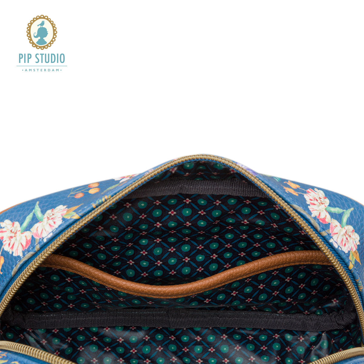pip-studio-petites-fleurs-dark-blue-small-square-cosmetic-bag www.mallsonline.com.au