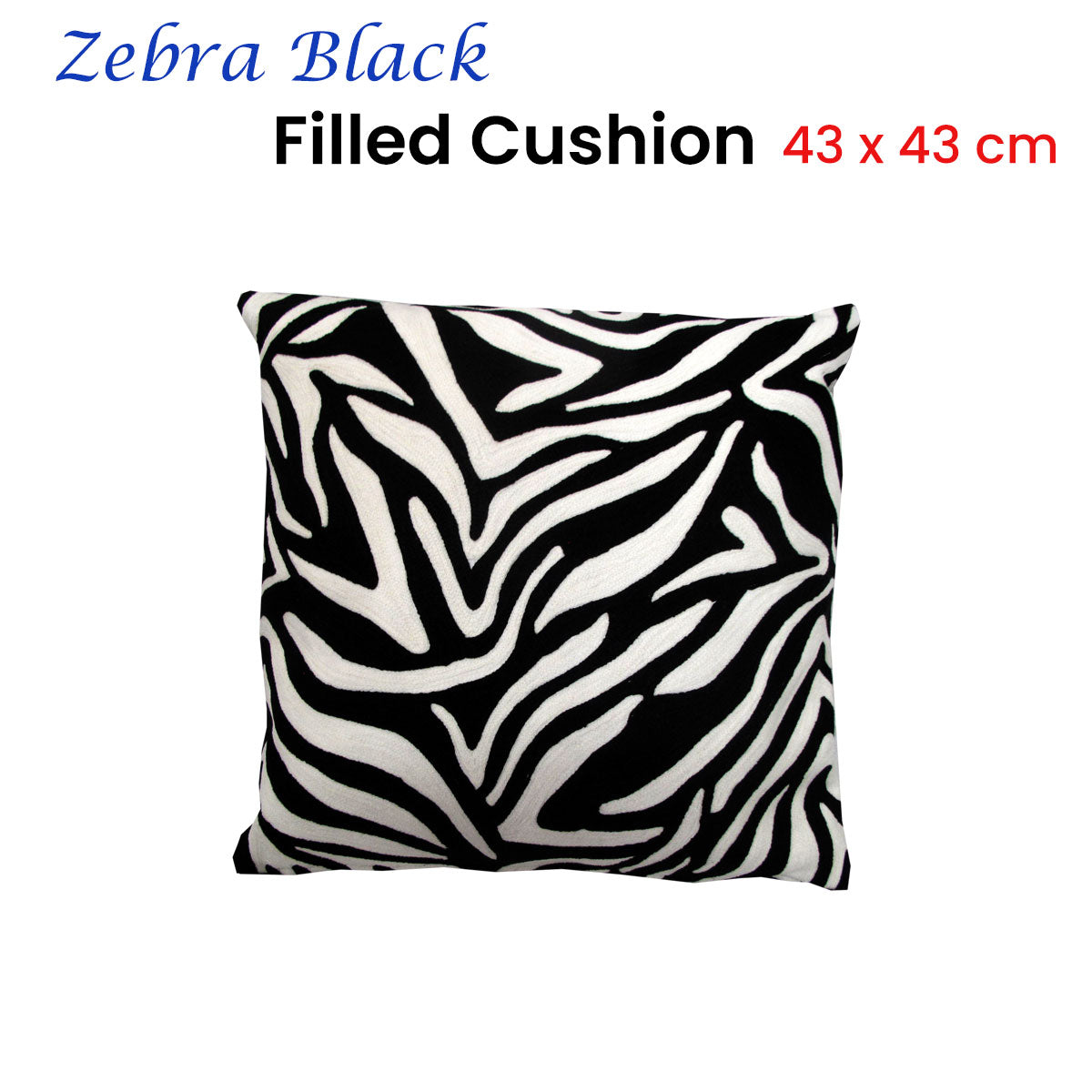 j-elliot-home-zebra-embroidered-black-filled-cushion-43-x-43-cm at www.mallsonline.com.au