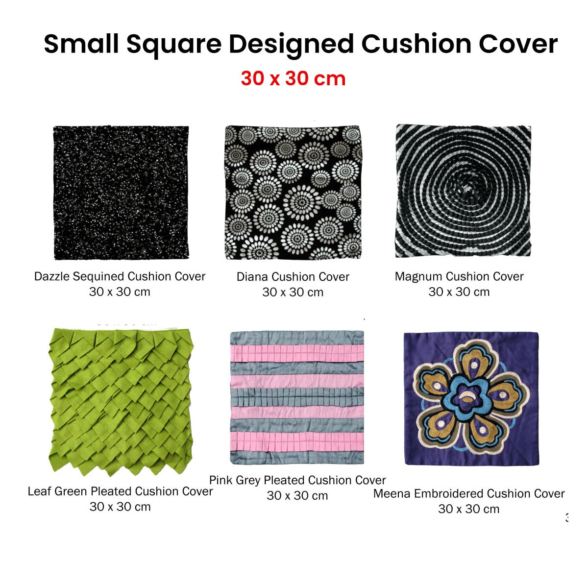 small-designed-square-cushion-cover-30-x-30-cm-leaf-green-pleats at www.mallsonline.com.au