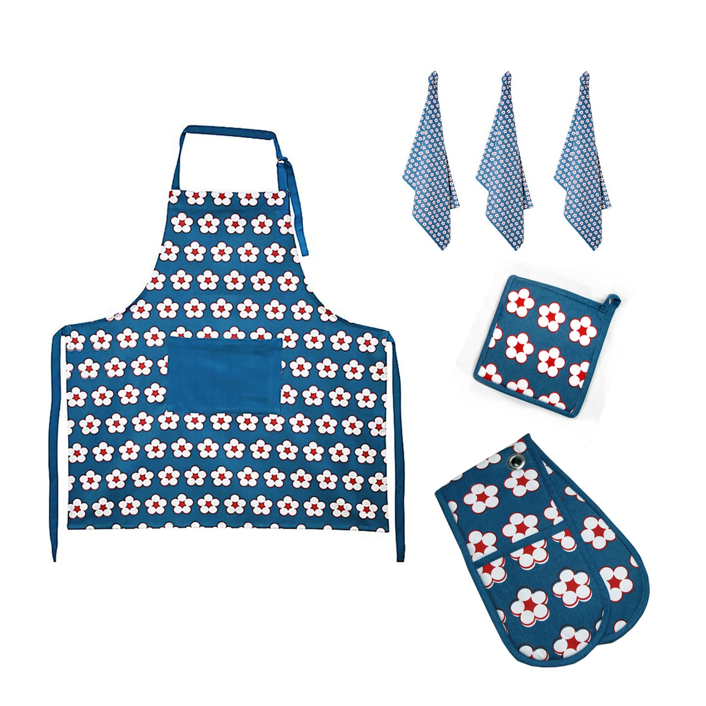 idc-homewares-6-pce-cotton-bud-cotton-kitchen-set-navy www.mallsonline.com.au