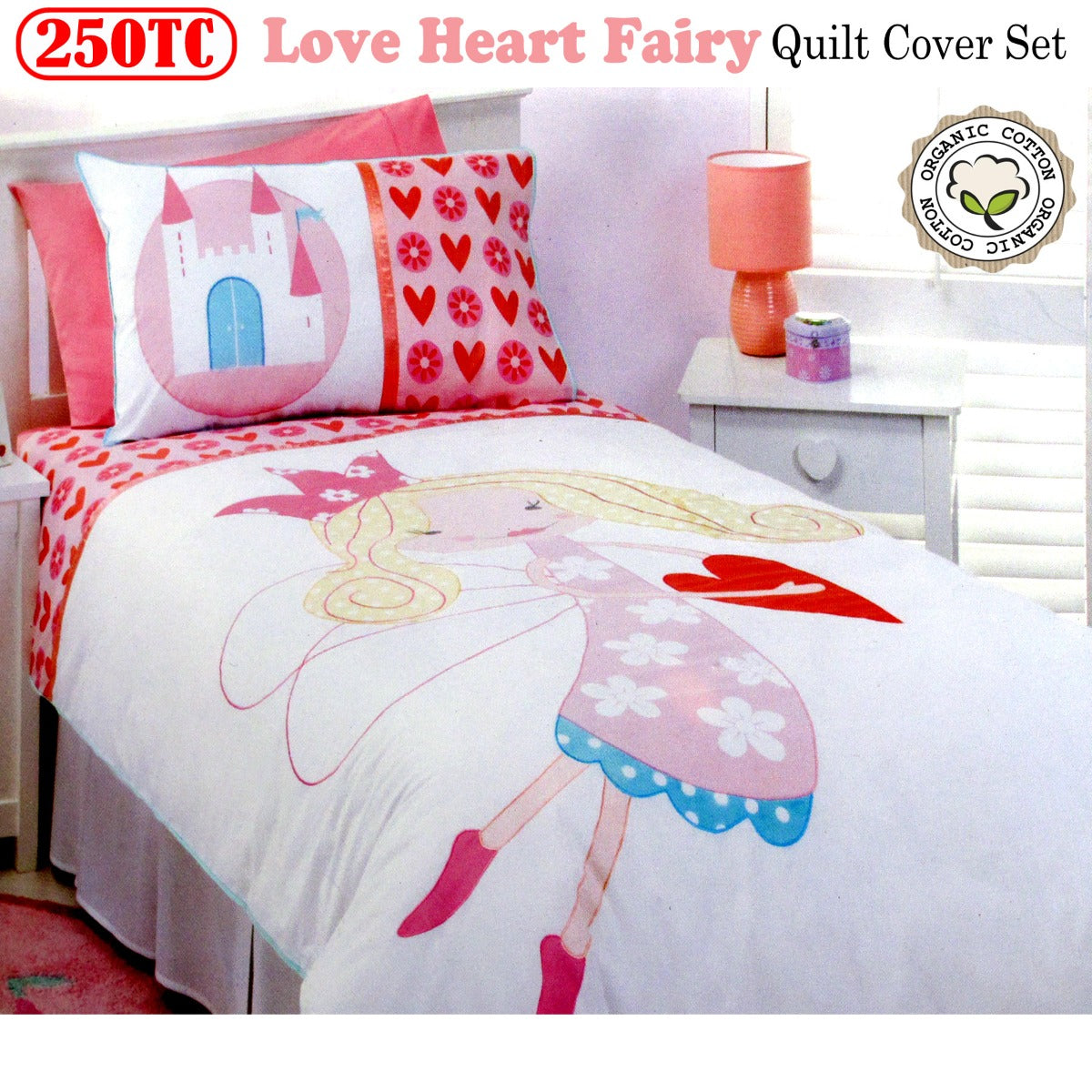 rose-garden-250tc-love-heart-fairy-quilt-cover-set-single at www.mallsonline.com.au