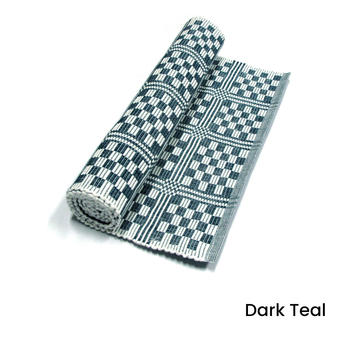 checkered-cotton-ribbed-table-runner-33-x-150-cm-dark-teal www.mallsonline.com.au