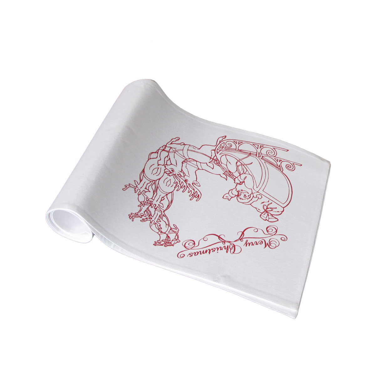 christmas-print-white-table-runner-33-x-180cm-sleigh www.mallsonline.com.au