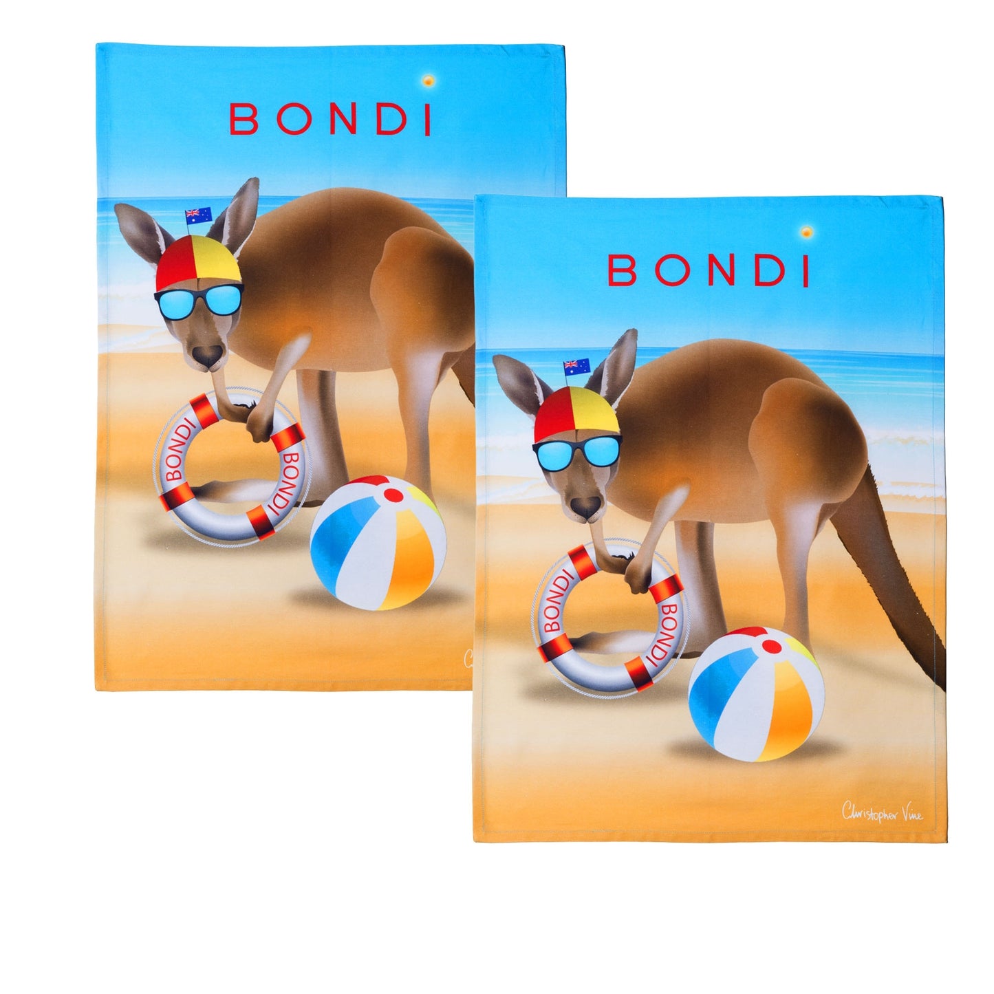 idc-homewares-set-of-2-christopher-vine-design-tea-towels-bondi-beach www.mallsonline.com.au