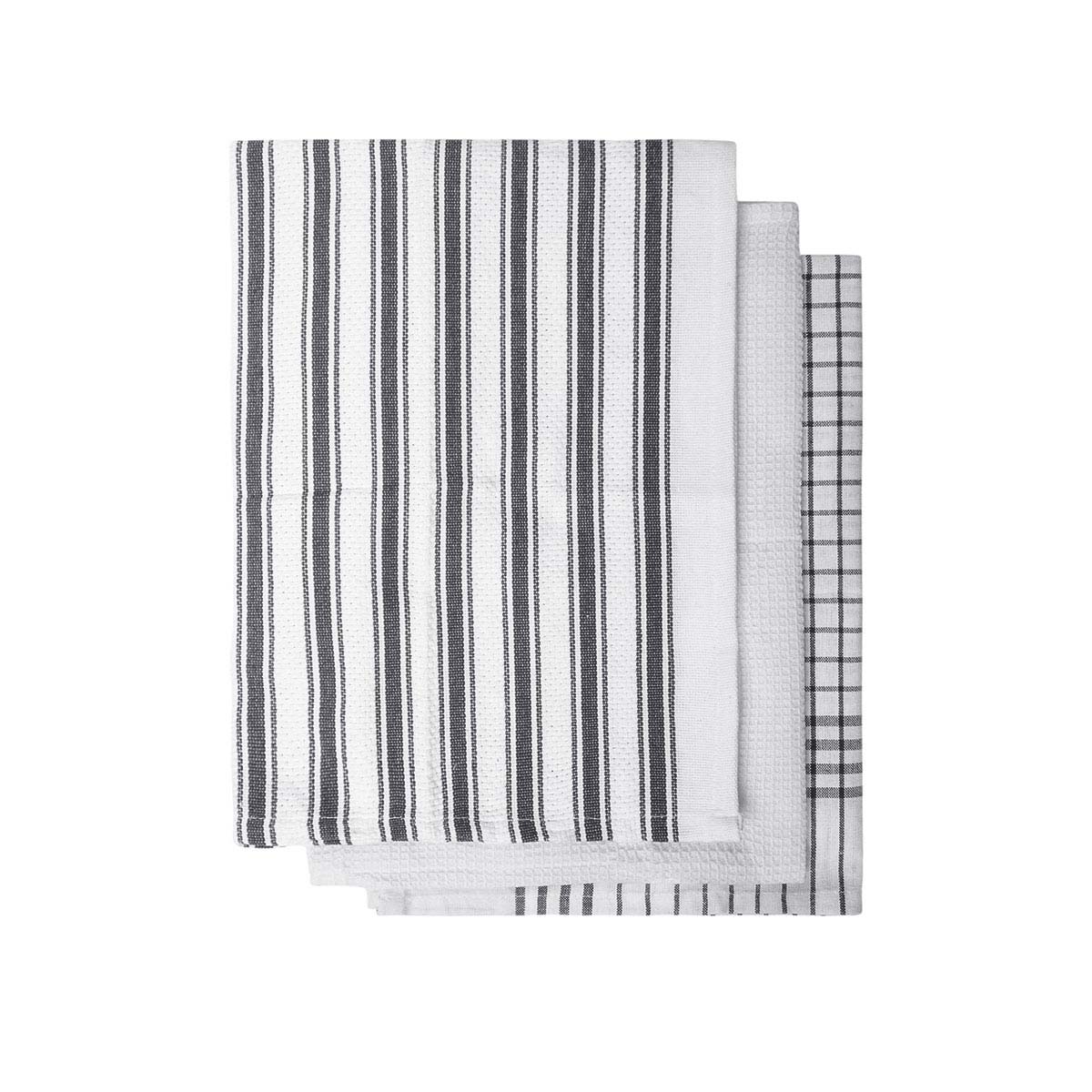 idc-homewares-set-of-3-gardenia-cotton-tea-towels-charcoal www.mallsonline.com.au