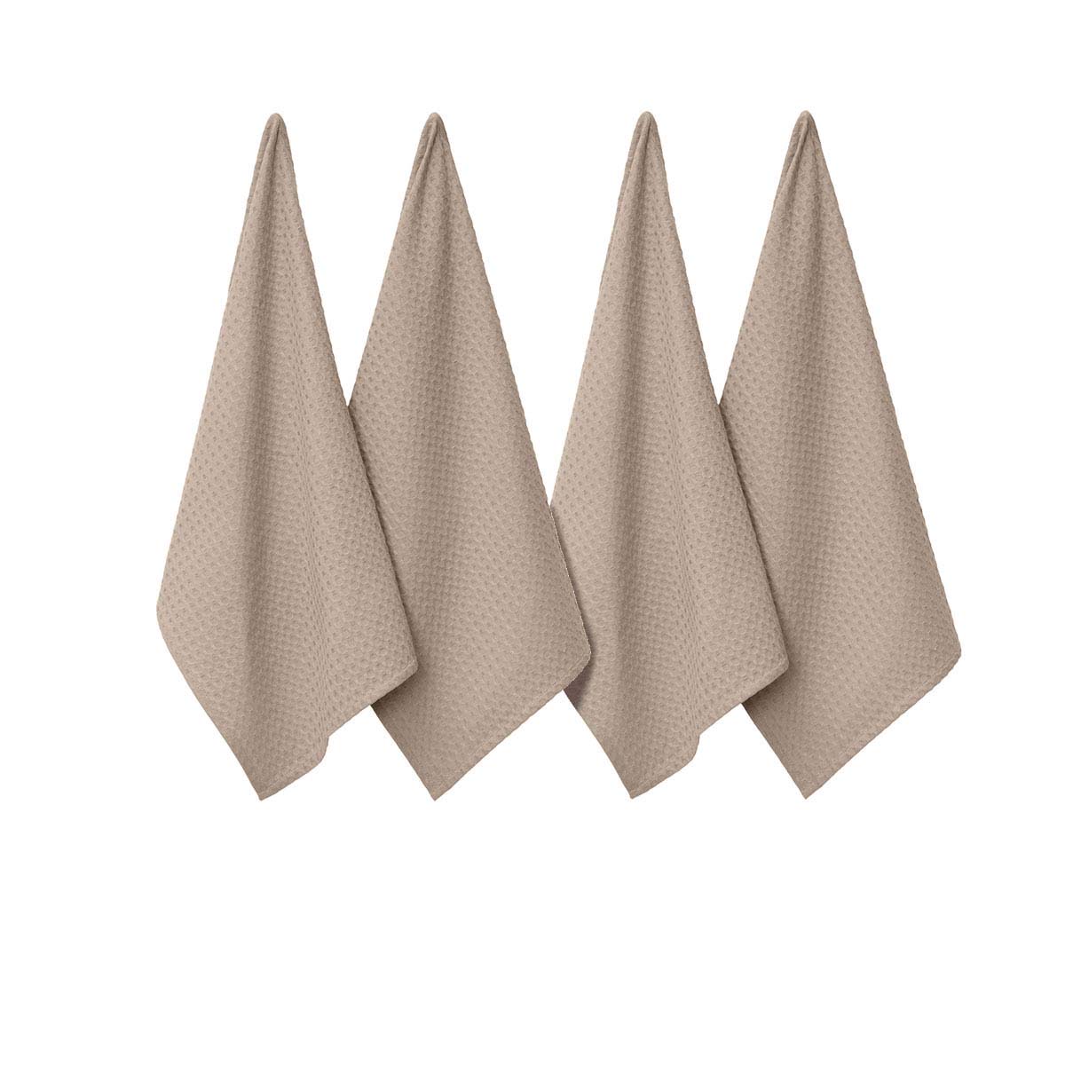 j-elliot-home-waffle-set-of-4-cotton-tea-towels-50-x-70-cm-sandstone www.mallsonline.com.au