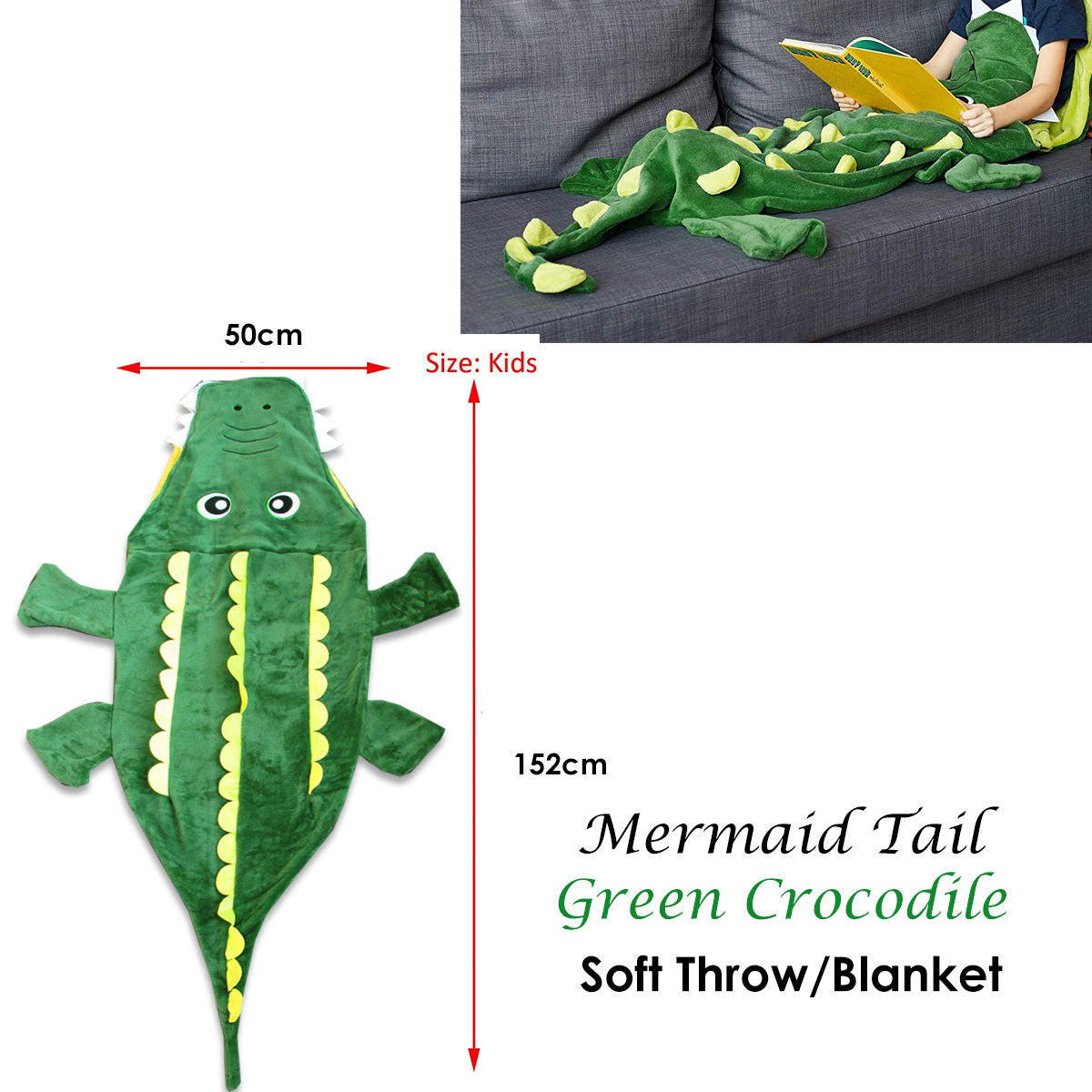 mermaid-tail-crocodile-green-soft-blanket-throw at www.mallsonline.com.au