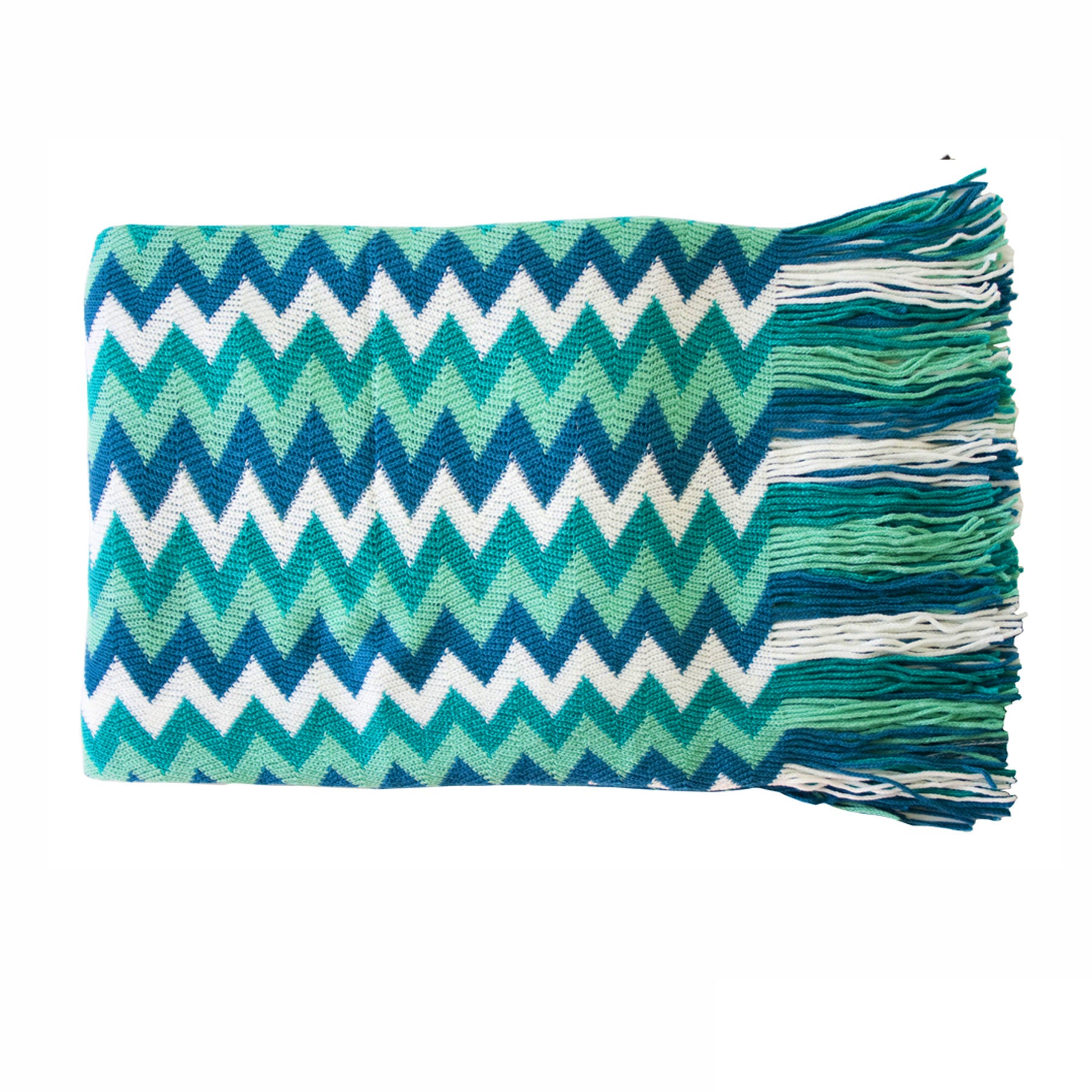 idc-homewares-chevron-knitted-throw-blue-multi at www.mallsonline.com.au