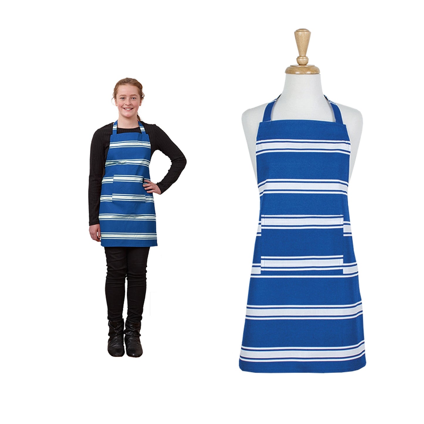 ladelle-butcher-kitchen-bbq-cotton-teen-apron-blue www.mallsonline.com.au