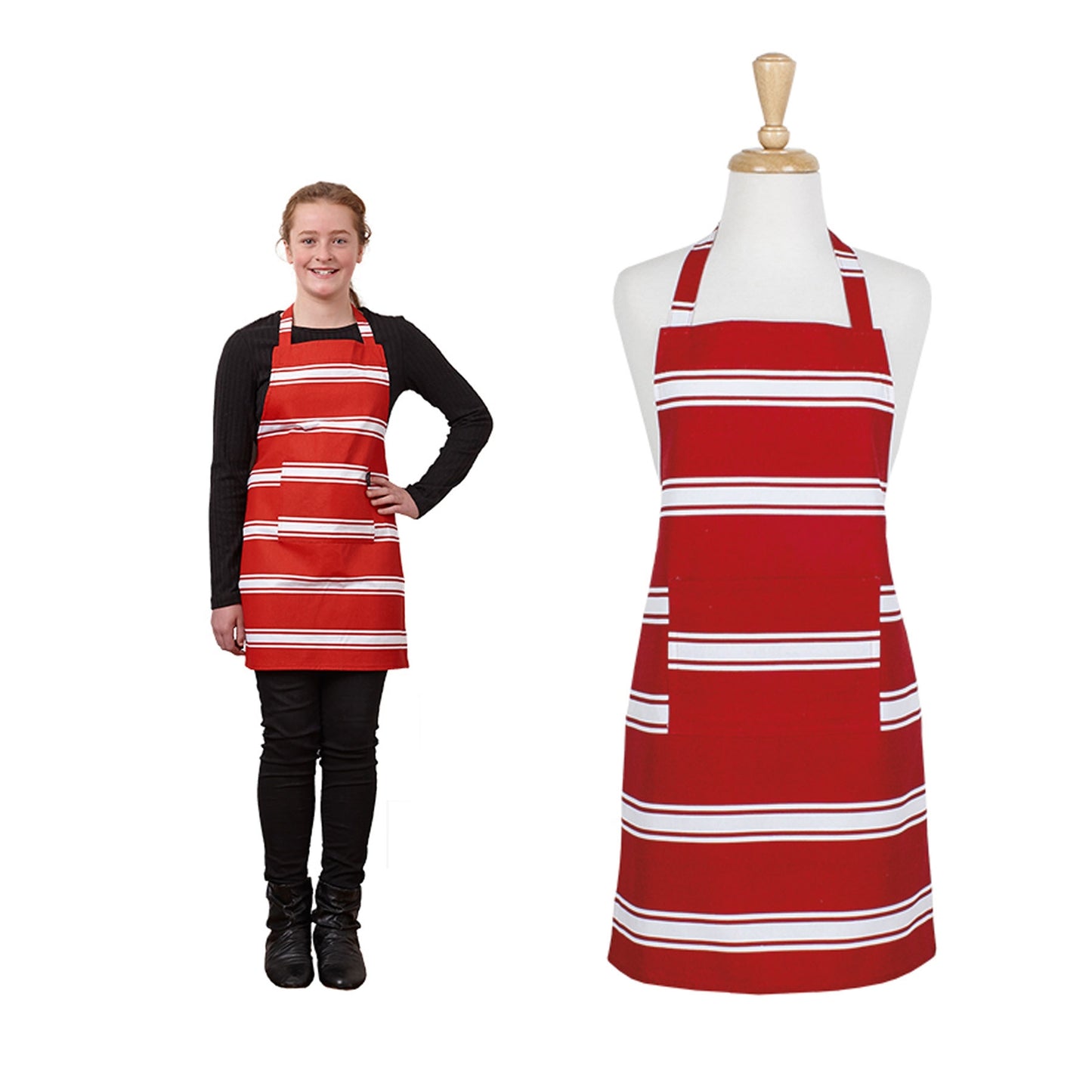 ladelle-butcher-cotton-teen-apron-red www.mallsonline.com.au