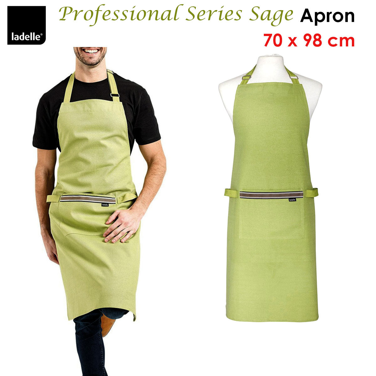 ladelle-professional-series-sage-cotton-apron www.mallsonline.com.au