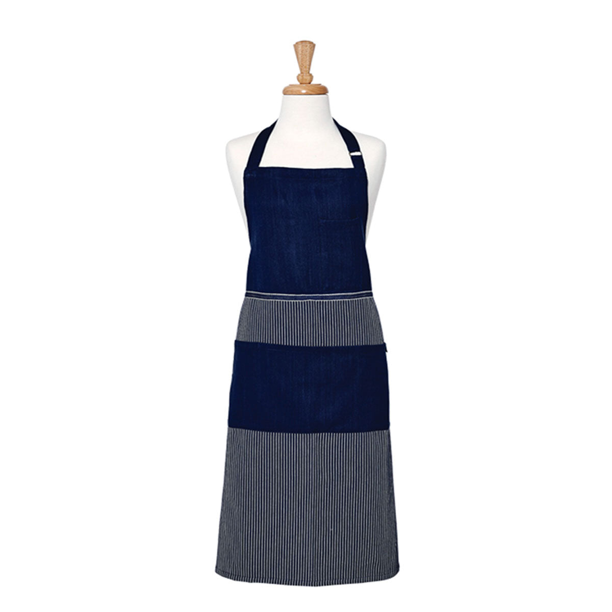 ladelle-professional-series-stripe-navy-cotton-apron-70-x-95-cm www.mallsonline.com.au