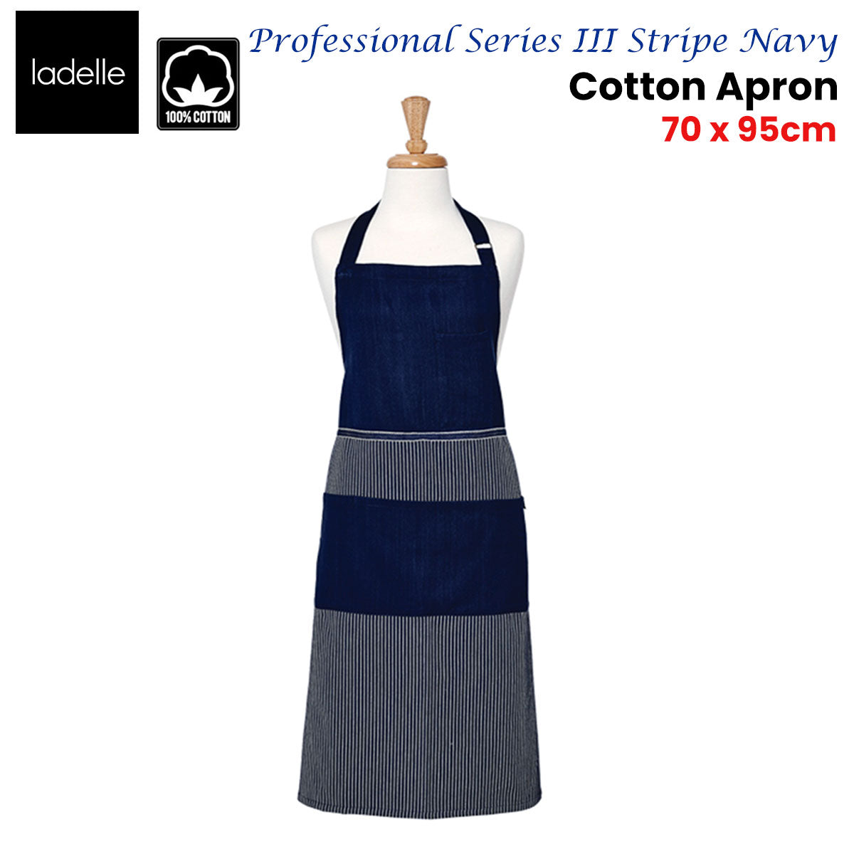 ladelle-professional-series-stripe-navy-cotton-apron-70-x-95-cm www.mallsonline.com.au