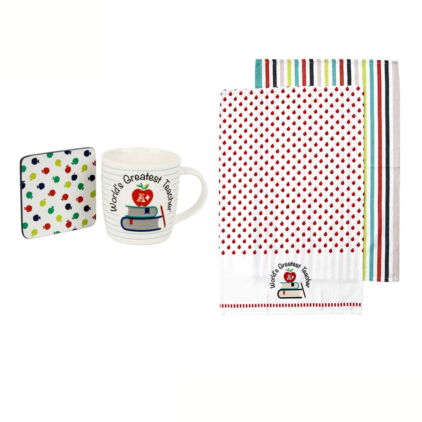 ladelle-worlds-greatest-teacher-mug-coaster-tea-towels www.mallsonline.com.au