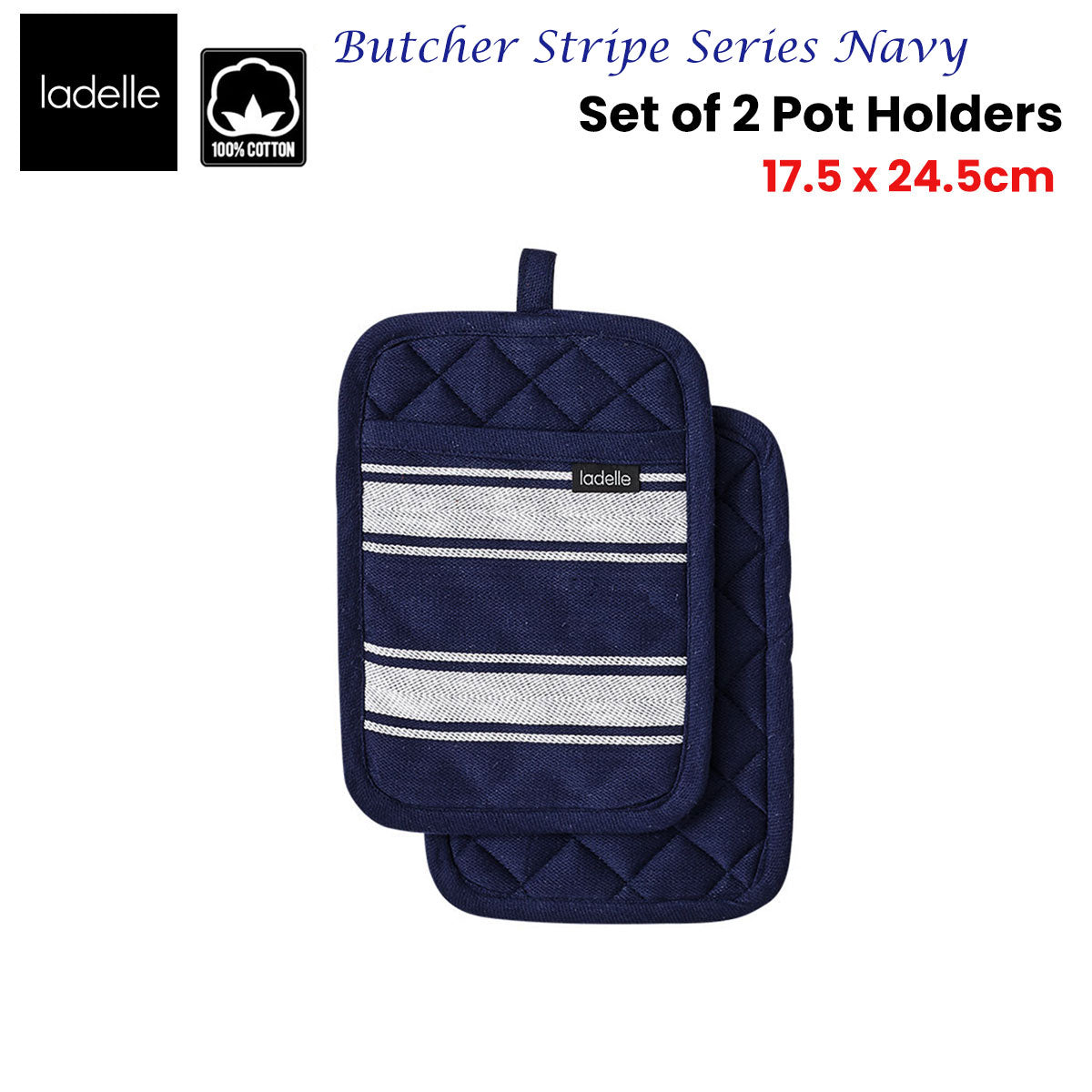 ladelle-butcher-stripe-series-navy-set-of-2-pot-holders-17-5-x-24-5cm www.mallsonline.com.au